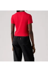Levi's Women's  SPORTY TEE Red T-Shirt - - Image 4