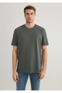 Mavi Stretch Green Basic T-Shirt Regular Fit / Normal Cut -71598 - Image 3