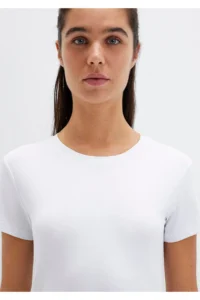 Mavi Stretch White Basic T-Shirt Fitted 162767-620 - Image 5