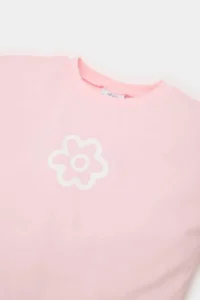 DeFacto Crew Neck Printed Short Sleeve T-Shirt Baby Girl - Image 2