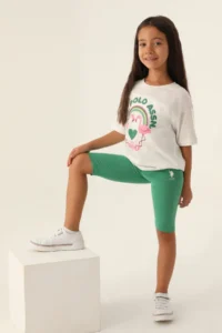 US Polo Assn. U.s. Polo Shirt Assn Girls' Navy Blue Bermuda Set - Image 2