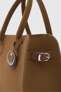 Shule Bags Cabat Suede Medium Shoulder Bag Tan - Image 5