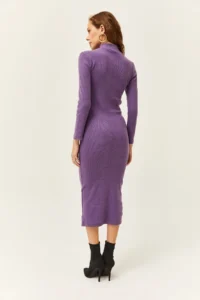 Olalook Women's Purple Lycra Shawl Long Camisole Dress - Image 6