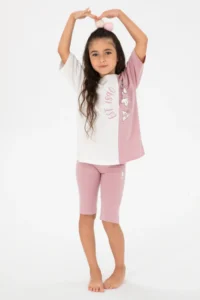 US Polo Assn. Girl's Pink Shorts Top and Bottom Set -VR041 - Image 3