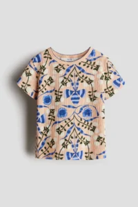 H&M Delik Patterned Jersey Top - Image 4