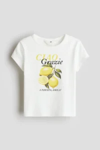 H&M Print Motif and Cotton T-Shirt - Image 3