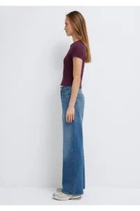 Mavi Purple Basic Crop T-Shirt Crop / Short Cut -70434 - Image 4