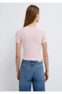 Mavi Pink Basic Crop T-Shirt Crop / Short Cut -89200 - Image 6