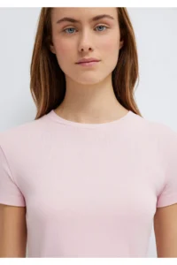 Mavi Pink Basic Crop T-Shirt Crop / Short Cut -89200 - Image 7