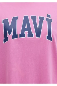Mavi Logo Printed Pink T-Shirt Oversize / Wide Cut - Image 7