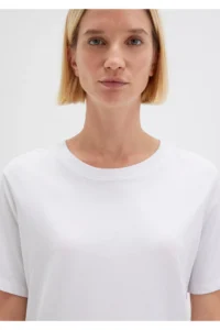 Mavi Crew Neck White Basic T-Shirt Regular Fit / Normal Cut - Image 5