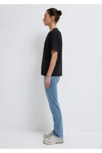 Mavi Crew Neck Black Basic T-Shirt Regular Fit / Normal Cut - Image 4