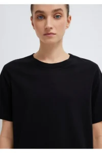 Mavi Crew Neck Black Basic T-Shirt Regular Fit / Normal Cut - Image 6