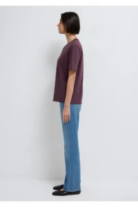 Mavi Crew Neck Purple Basic T-Shirt Regular Fit / Normal Cut -70434 - Image 4
