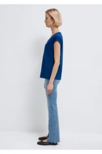 Mavi Navy Blue Basic T-Shirt with Pockets Loose Fit / Loosely Comfortable Cut - Image 4