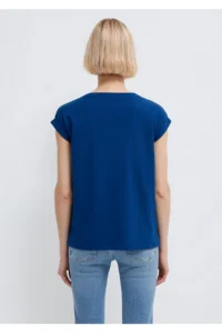 Mavi Navy Blue Basic T-Shirt with Pockets Loose Fit / Loosely Comfortable Cut - Image 5