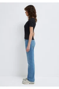 Mavi Black Basic V-Neck T-Shirt Fitted - Image 4