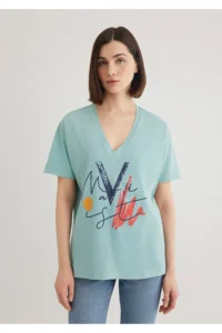 Mavi Printed Green Istanbul T-Shirt Loose Fit / Loosely Comfortable Cut - Image 4