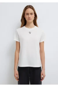 Mavi Logo Printed White T-Shirt Semi Slim Fit / Semi Slim Fit - Image 5