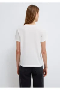 Mavi Logo Printed White T-Shirt Semi Slim Fit / Semi Slim Fit - Image 7