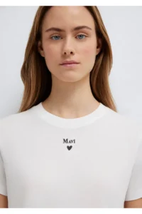 Mavi Logo Printed White T-Shirt Semi Slim Fit / Semi Slim Fit - Image 8