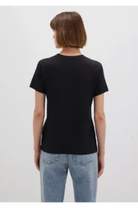 Mavi Logo Printed Black T-Shirt Semi Slim Fit / Semi Slim Fit - Image 5