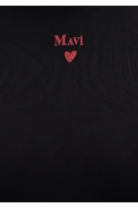 Mavi Logo Printed Black T-Shirt Semi Slim Fit / Semi Slim Fit - Image 7