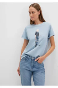 Mavi Denim Girl Printed Istanbul T-Shirt Regular Fit / Normal Cut -70816