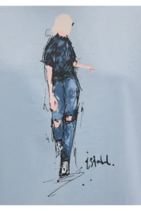 Mavi Denim Girl Printed Istanbul T-Shirt Regular Fit / Normal Cut -70816 - Image 6