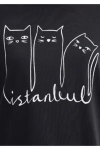 Mavi Cat Printed Anthracite Istanbul T-Shirt Regular Fit / Normal Cut -70087 - Image 7