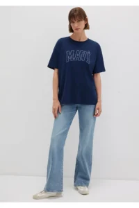 Mavi Logo Printed Navy Blue T-Shirt Regular Fit / Normal Cut -70488 - Image 2