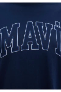 Mavi Logo Printed Navy Blue T-Shirt Regular Fit / Normal Cut -70488 - Image 7