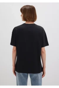 Mavi Logo Printed Black T-Shirt Loose Fit -900 - Image 5