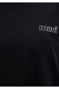 Mavi Logo Printed Black T-Shirt Loose Fit -900 - Image 7