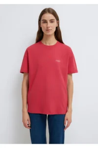 Mavi Logo Printed Red T-Shirt Loose Fit -70985 - Image 3