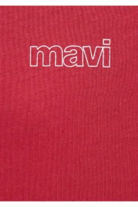 Mavi Logo Printed Red T-Shirt Loose Fit -70985 - Image 8