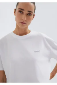 Mavi Logo Printed White T-Shirt Loose Fit -620 - Image 3