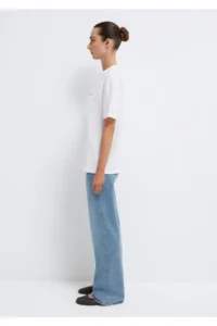 Mavi Logo Printed White T-Shirt Loose Fit -620 - Image 5