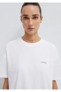 Mavi Logo Printed White T-Shirt Loose Fit -620 - Image 7