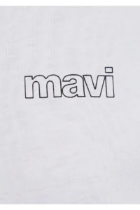 Mavi Logo Printed White T-Shirt Loose Fit -620 - Image 8