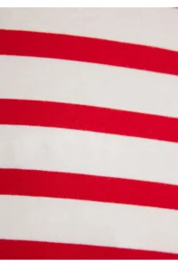 Mavi Logo Printed Red Striped T-Shirt Regular Fit / Normal Cut -84475 - Image 7