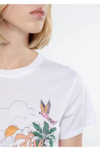 Mavi Paradise Printed White T-Shirt Slim Fit / Slim Fit -620 - Image 4