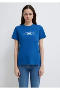 Mavi Cat Logo Printed T-Shirt Regular Fit / Normal Cut -32213 - Image 3