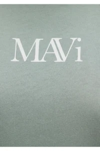 Mavi Logo Printed Green T-Shirt Oversize / Wide Cut -71787 - Image 7
