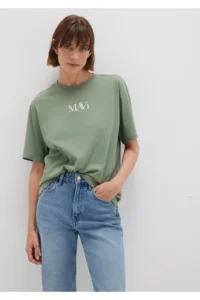 Mavi Logo Printed Green T-Shirt Regular Fit / Normal Cut -81976