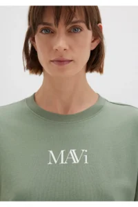 Mavi Logo Printed Green T-Shirt Regular Fit / Normal Cut -81976 - Image 6