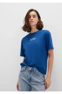 Mavi Logo Printed Navy Blue T-Shirt Regular Fit / Normal Cut -82625