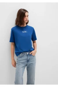 Mavi Logo Printed Navy Blue T-Shirt Regular Fit / Normal Cut -82625 - Image 3