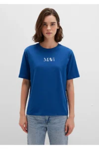 Mavi Logo Printed Navy Blue T-Shirt Regular Fit / Normal Cut -82625 - Image 4
