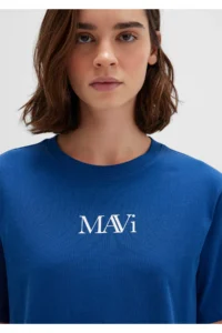 Mavi Logo Printed Navy Blue T-Shirt Regular Fit / Normal Cut -82625 - Image 6